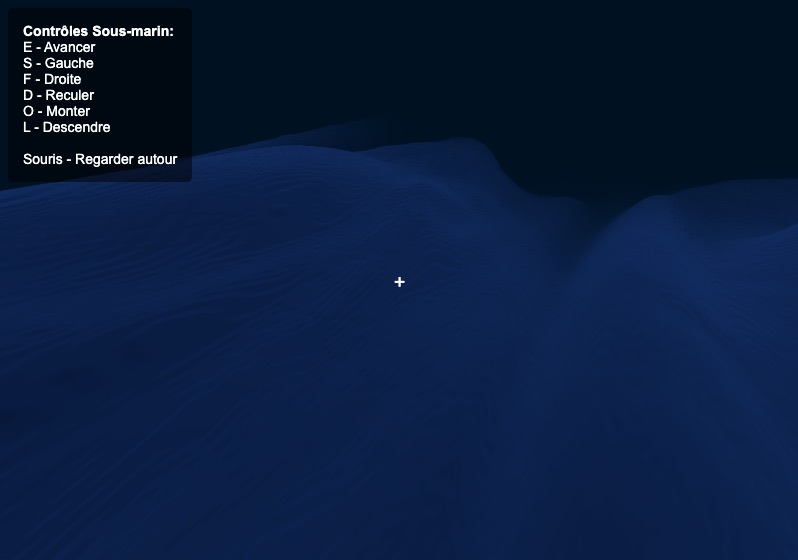 Simulation sous-marine 3D avec contrôles de navigation